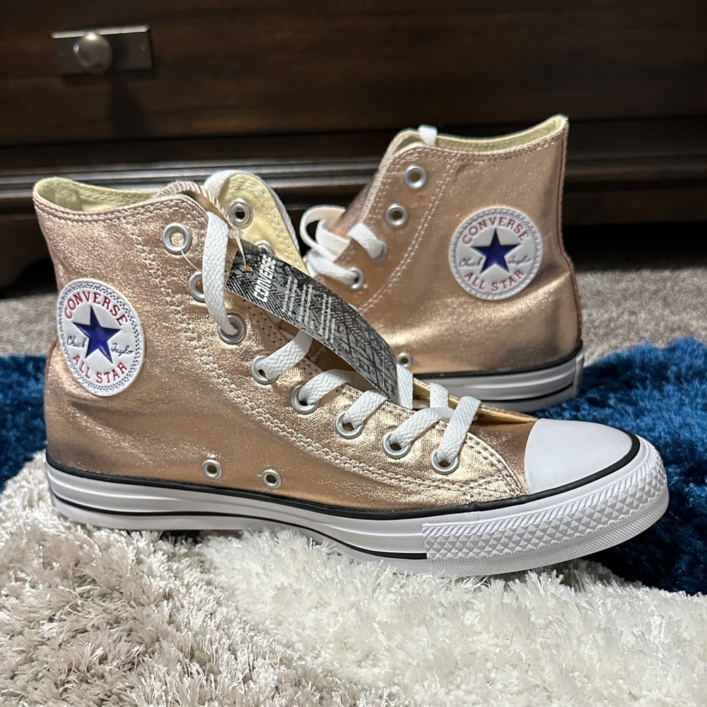 NWT Converse Metallic Gold High-Tops